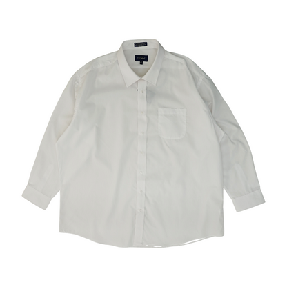 White Solid Long Sleeve Button Down