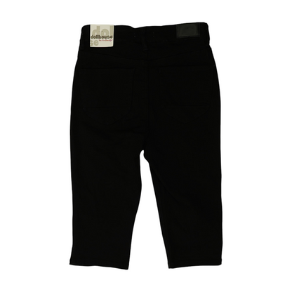 Black Solid 5-Pocket Capris
