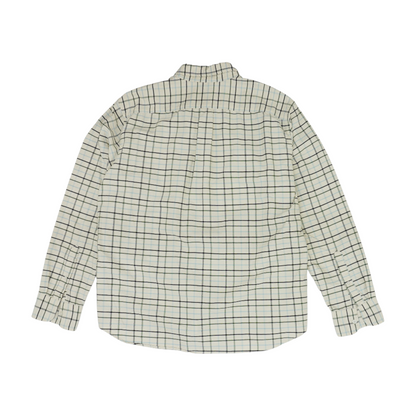 Beige Plaid Long Sleeve Button Down