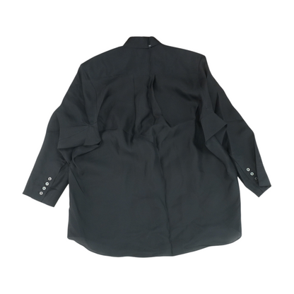 Black Solid Long Sleeve Button Down