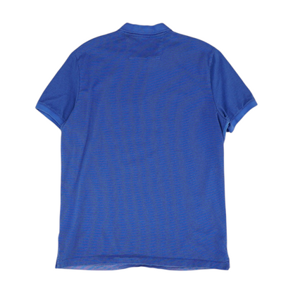 Blue Color Block Short Sleeve Polo