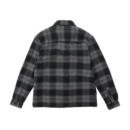 Gray Plaid Flannel Button Down