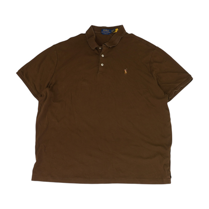 Brown Solid Short Sleeve Polo