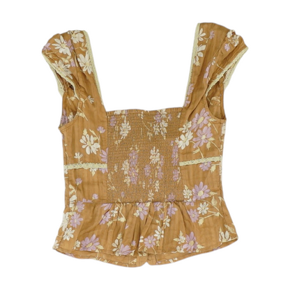 Brown Floral Blouse