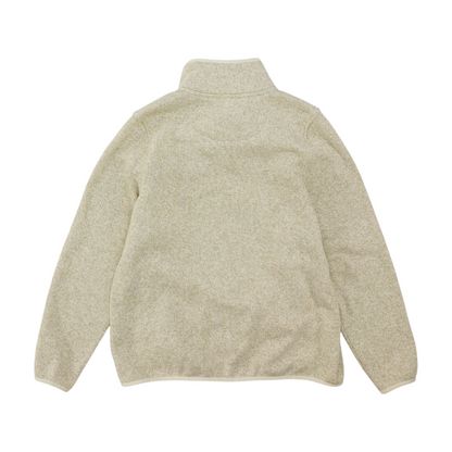Beige Solid 1/4 Zip Pullover