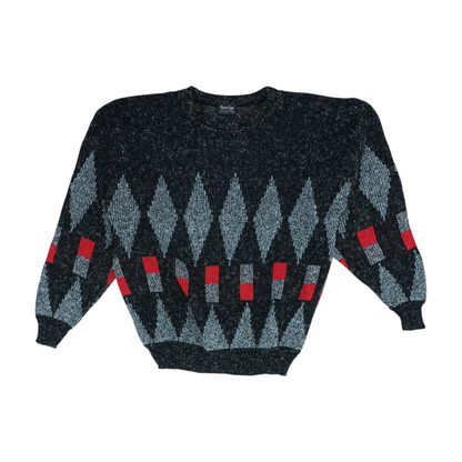 Vintage Black Abstract Pullover Sweater