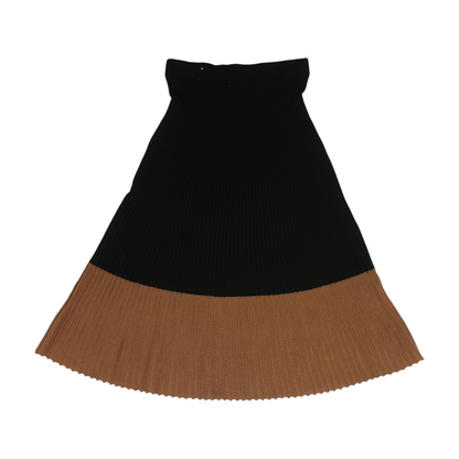 Black Color Block Midi Skirt