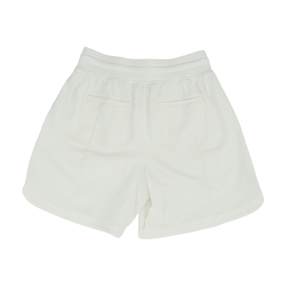 White Solid Casual Shorts