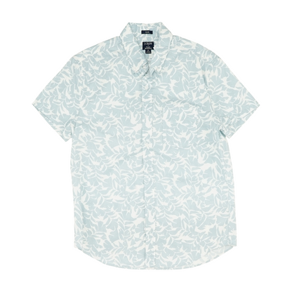 Blue Abstract Short Sleeve Button Down