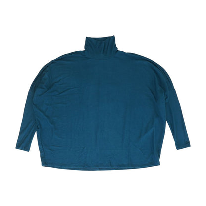 Teal Solid Turtleneck Sweater