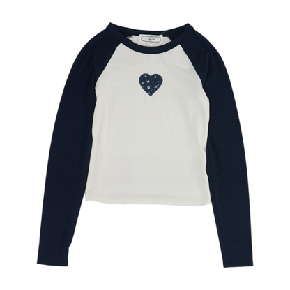 Navy Color Block Blouse