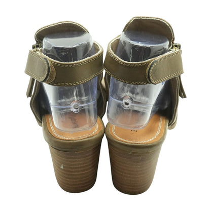Brown Block Heel Sandals