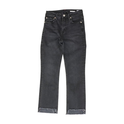 Black Solid Flare Jeans