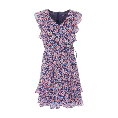 Navy Floral Midi Dress