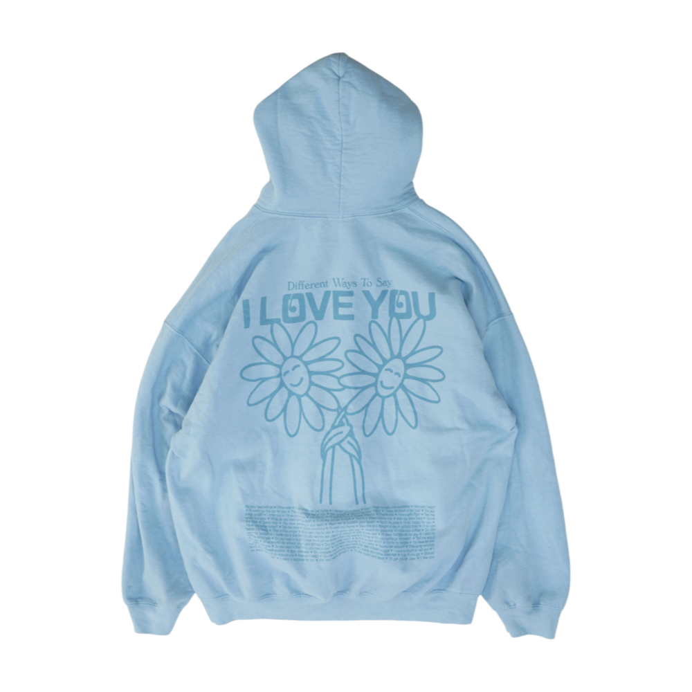 Blue Graphic Hoodie Pullover