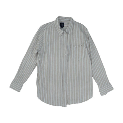 Beige Striped Button Down