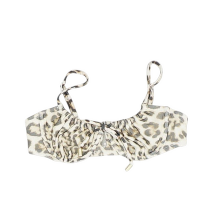 Beige Animal Print Swim Top