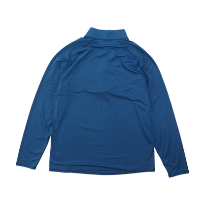 Blue Solid 1/4 Zip Pullover