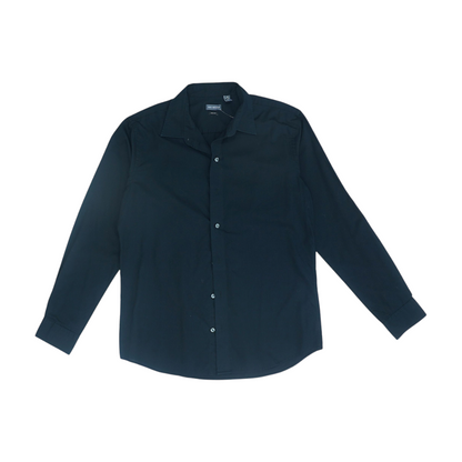 Black Solid Long Sleeve Button Down