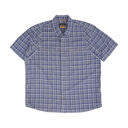 Blue Plaid Short Sleeve Button Down