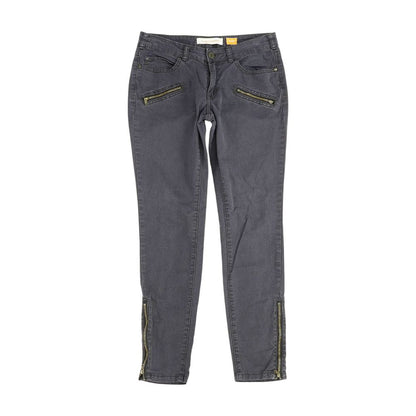Black Solid Five Pocket Pants