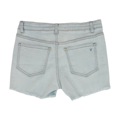 Blue Solid Denim Shorts