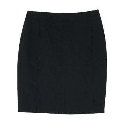 Black Solid Midi Skirt