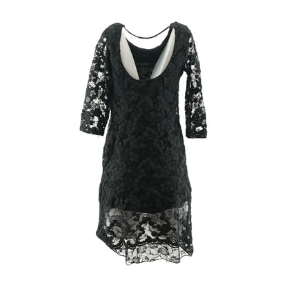 Black Solid Midi Dress