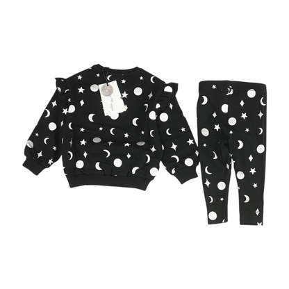 Black Graphic Long Sleeve Set
