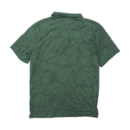Gray Print Short Sleeve Polo