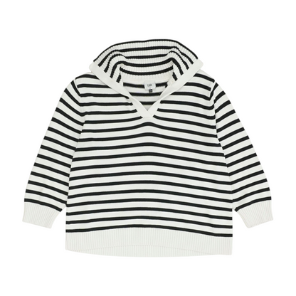 White Striped Pullover Sweater