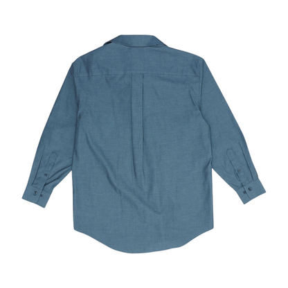 Gray Solid Long Sleeve Button Down