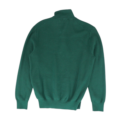 Green Solid 1/4 Zip Sweater
