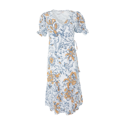 White Abstract Midi Dress