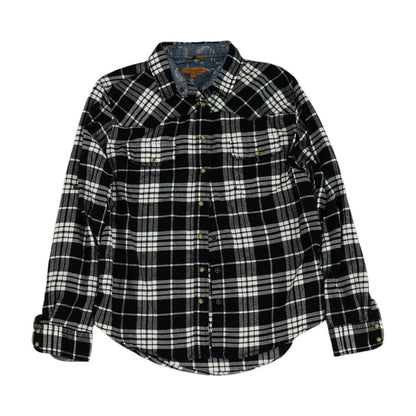 Black Plaid Flannel Button Down