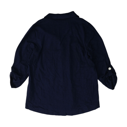 Navy Petite Button Down