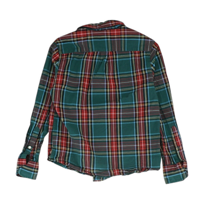 Green Plaid Long Sleeve Button Down