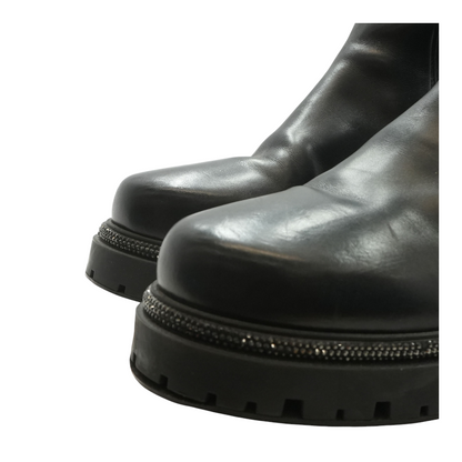 Black Cleo Crystal Bootie 25