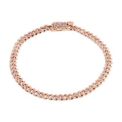 3/4 ctw 10K Rose Gold Diamond Chain Bracelet