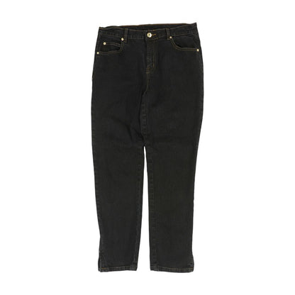 Black Solid High Rise Slim Leg Jeans