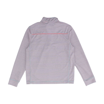 Gray Striped 1/4 Zip Pullover