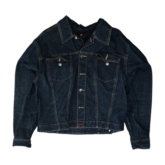 Blue Solid Denim Jacket