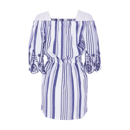 White Striped Mini Dress
