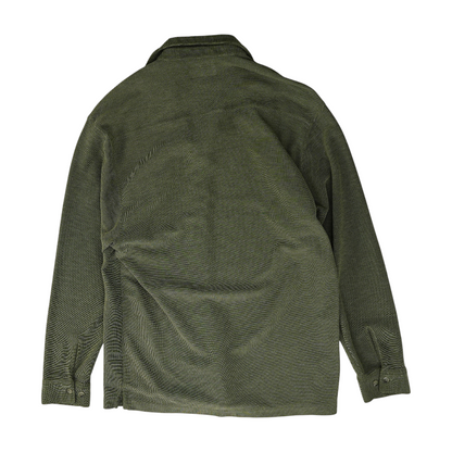 Green Solid Long Sleeve Button Down
