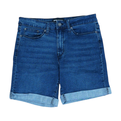 Blue Solid Denim Shorts