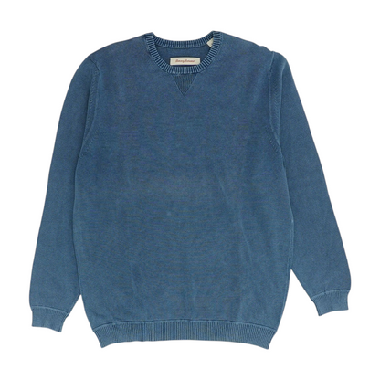 Blue Solid Pullover Sweater