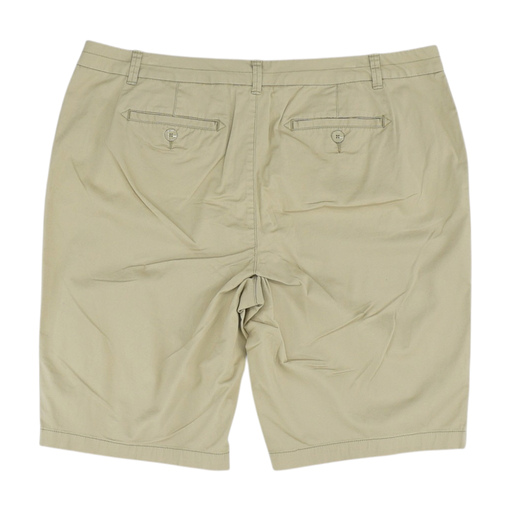 Beige Plus Size Solid Chino / Khaki Shorts