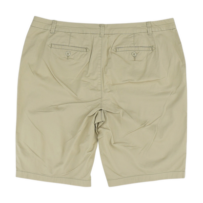 Beige Plus Size Solid Chino / Khaki Shorts