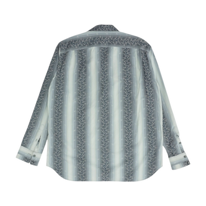 Gray Striped Long Sleeve Button Down