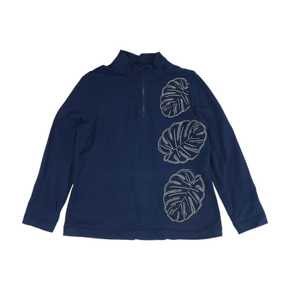 Navy Solid 1/4 Zip Pullover